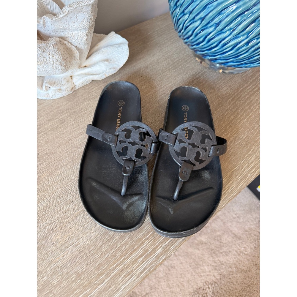 Tory Burch Miller Cloud Sandals Womens Black 9M